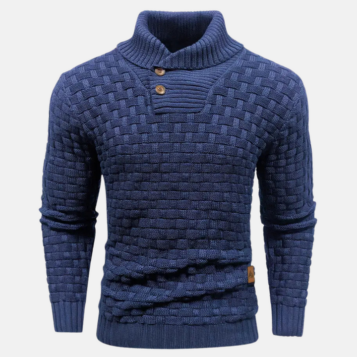 Pullover Herren Strick Mit Knopfkragen | Struktur Design
