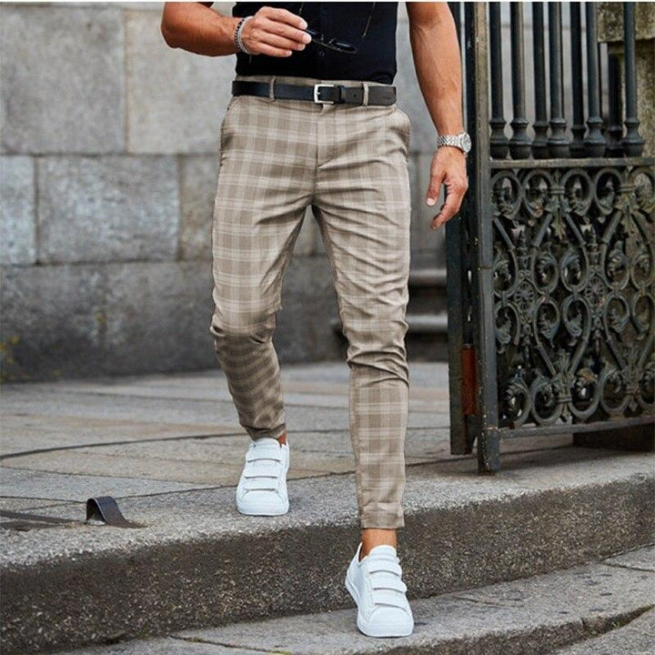 Herren Hose Kariert Slim Fit | Leicht Bequem