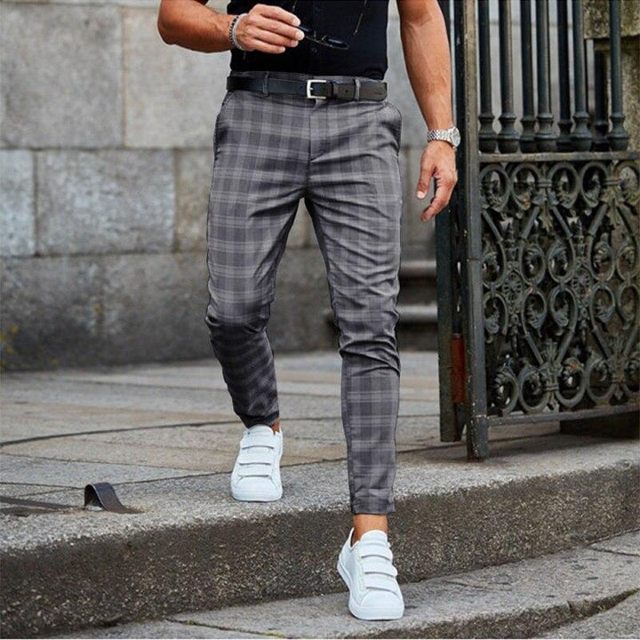 Herren Hose Kariert Slim Fit | Leicht Bequem