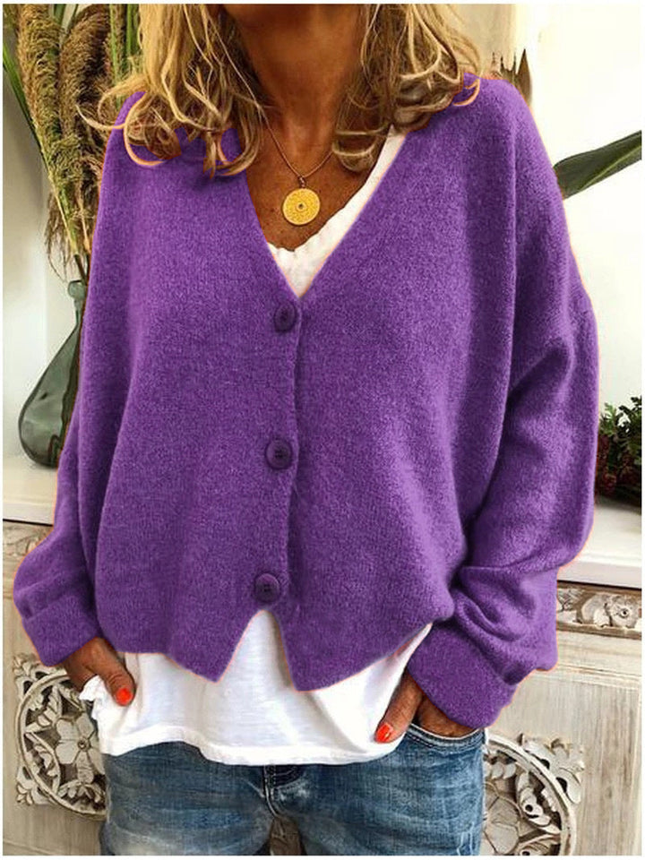 Strickjacke Damen V-Ausschnitt Weich | Locker Übergangszeit