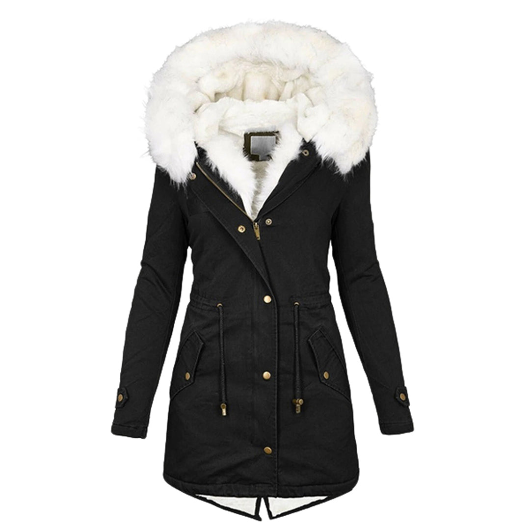 Winterjacke Damen Mit Kapuze | Lang Geschnitten Mit Taschen