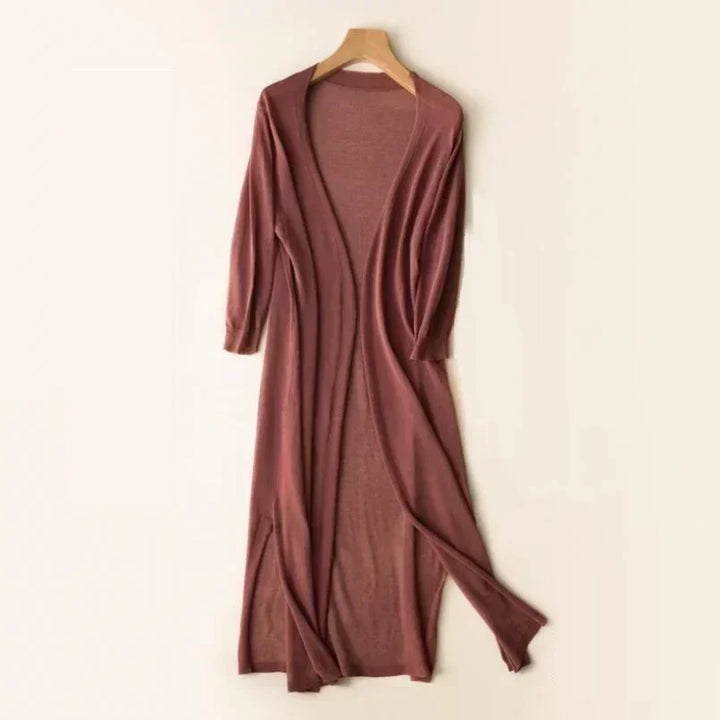 Strickjacke Damen Lang Offen | Leicht Fließend