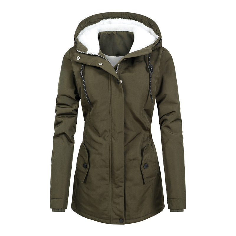 Winterjacke Damen mit Kapuze | Gefütterte Jacke