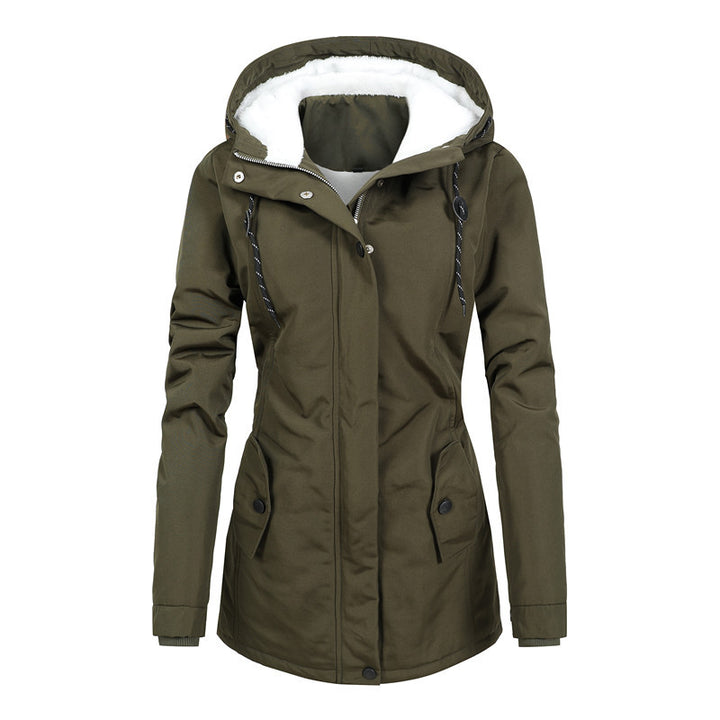 Winterjacke Damen mit Kapuze | Gefütterte Jacke