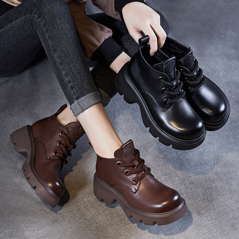 Damen Dirndl Schuhe | Schnürung Mit Breiter Sohle