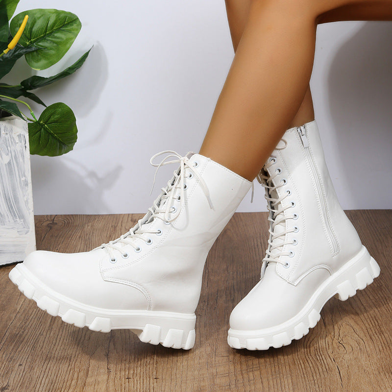 Damen Dirndl Schuhe | Hohe Schnürung Mit Breiter Sohle