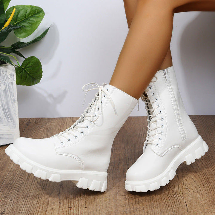 Damen Dirndl Schuhe | Hohe Schnürung Mit Breiter Sohle