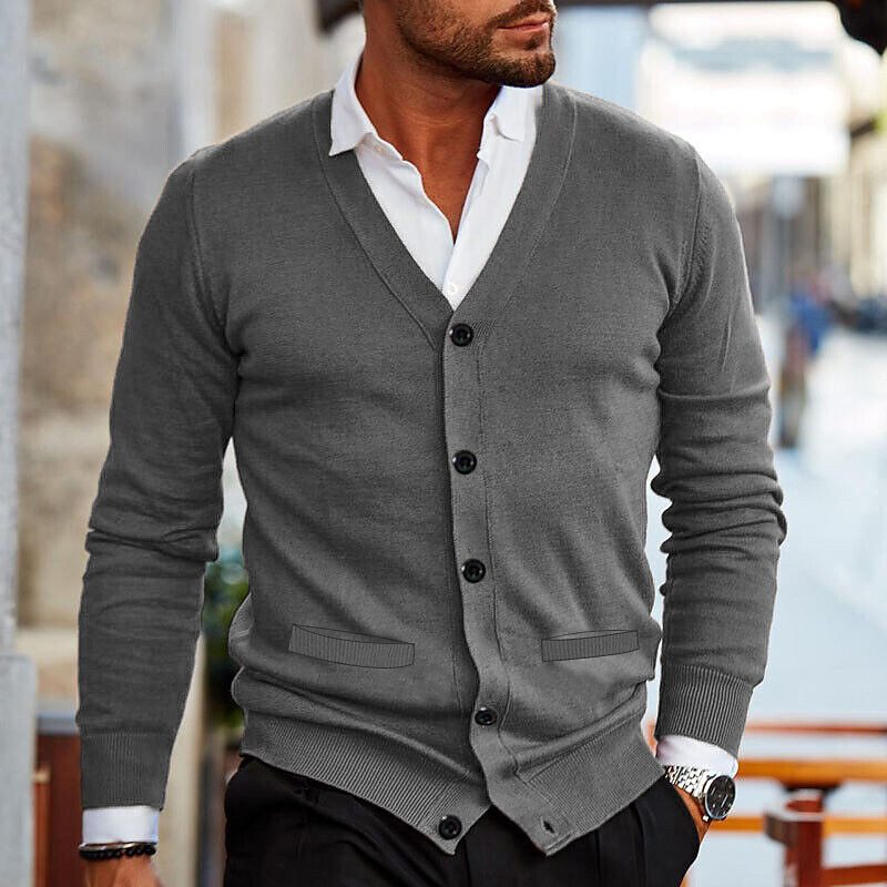 Strickjacke Mit Knöpfen Für Herren | Casual Cardigan Stil