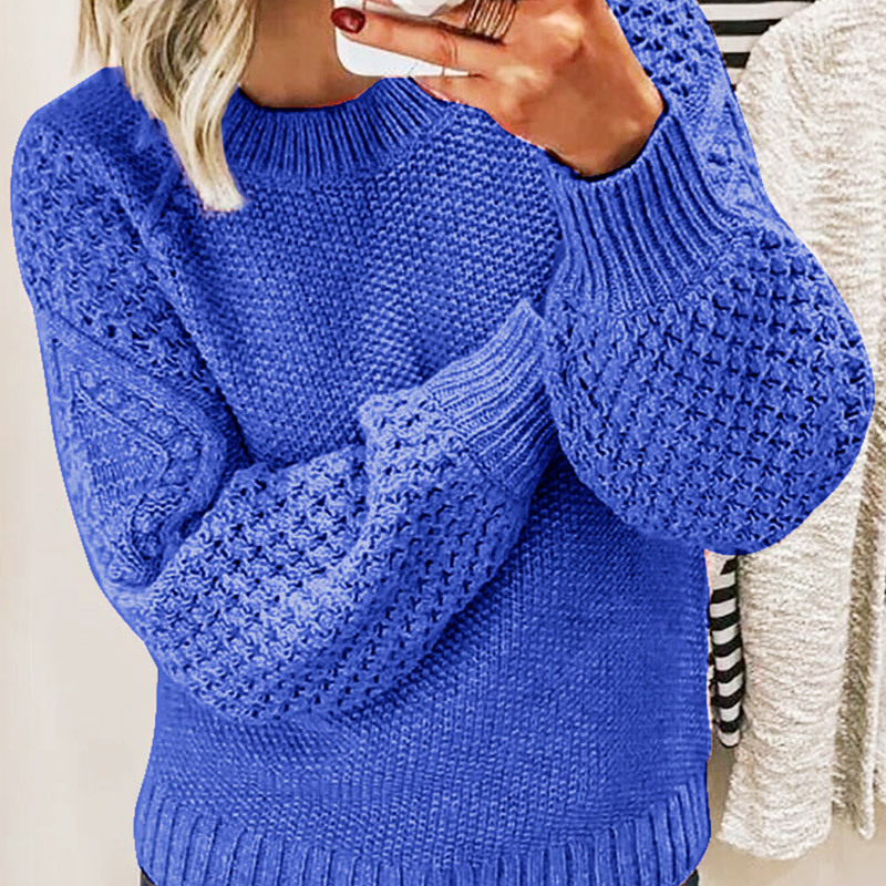 Damen Pullover | Klassischer Strick mit weiten Ärmeln