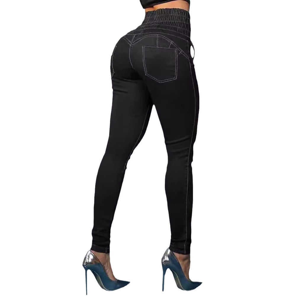 Jeggings Damen Slim Fit | Hoher Bund Mit Schnürung