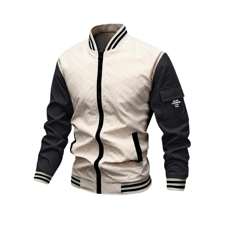 Bomberjacke Herren | Zweifarbige Reißverschluss Jacke