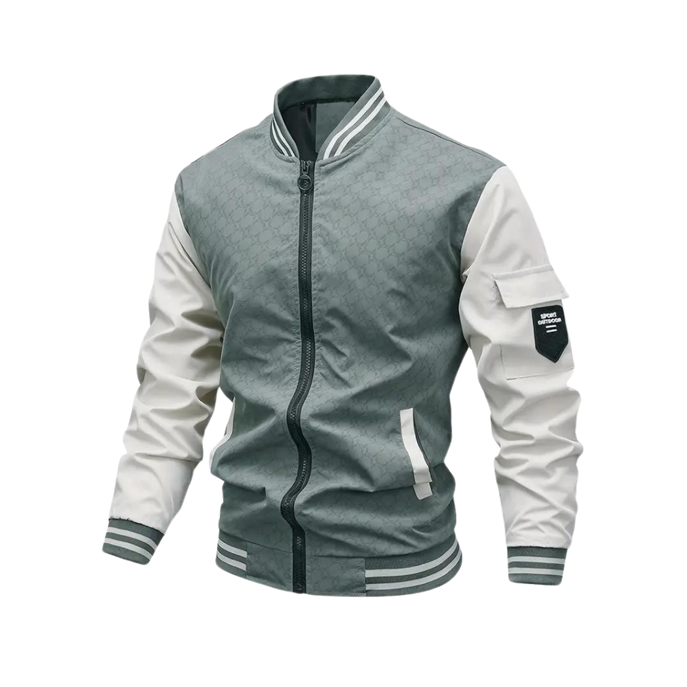 Bomberjacke Herren | Zweifarbige Reißverschluss Jacke