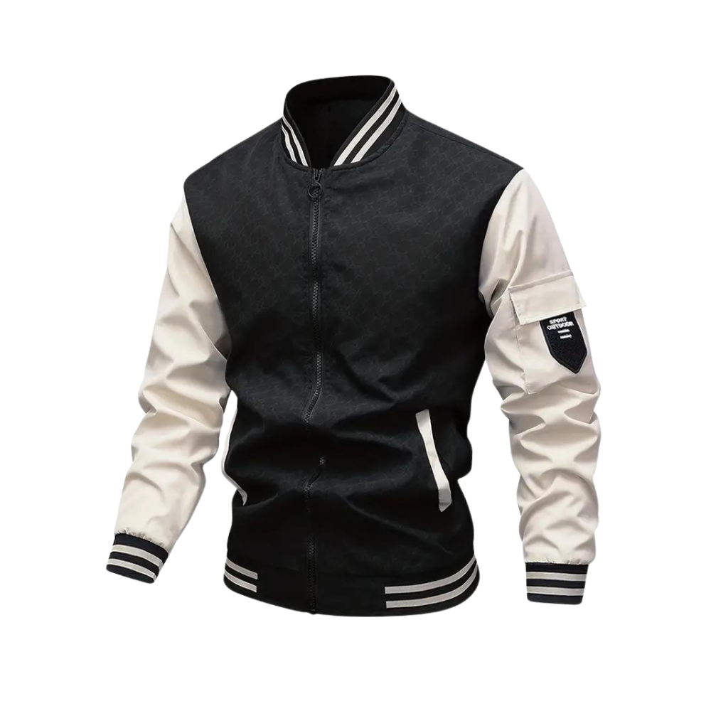 Bomberjacke Herren | Zweifarbige Reißverschluss Jacke
