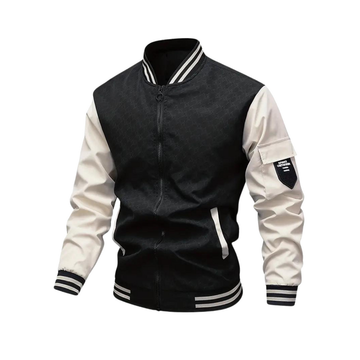 Bomberjacke Herren | Zweifarbige Reißverschluss Jacke