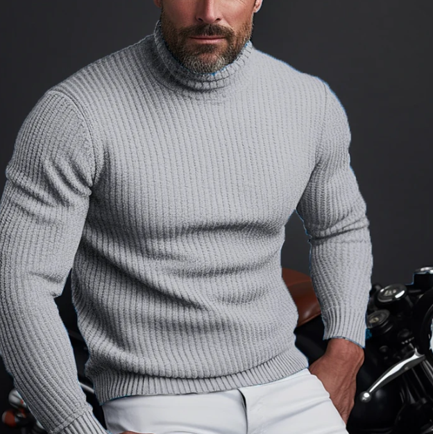 Rollkragenpullover Herren Elegant | Schmaler Schnitt