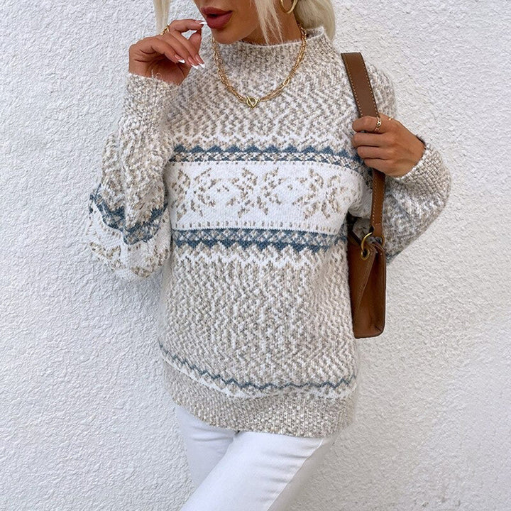 Pullover Damen Winter Strick Schneeflocke | Warm & Festlich