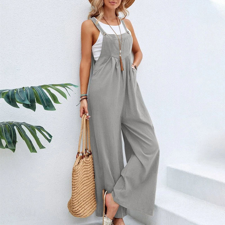Damen Lässiger Jumpsuit mit Weitem Bein | Verstellbare Träger