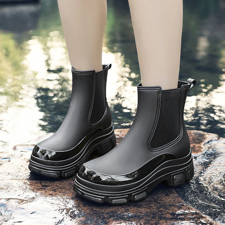 Gummistiefel Damen | Knöchelhöhe Mit Elastikseitenteilen