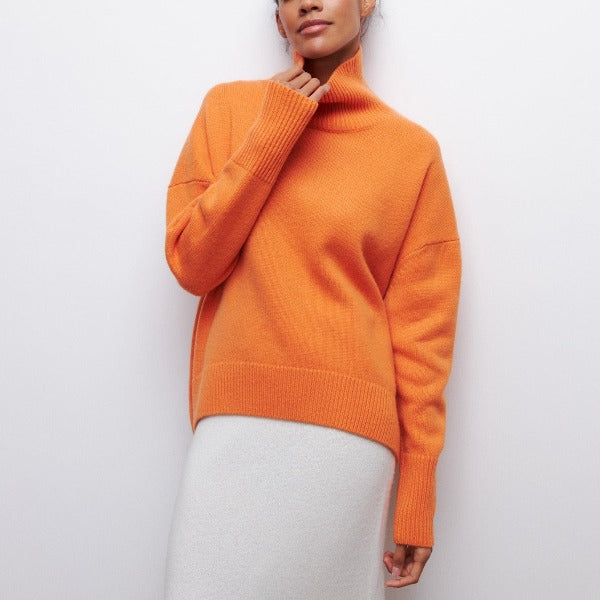 Damen Pullover | Lässig mit Rollkragen und weitem Schnitt