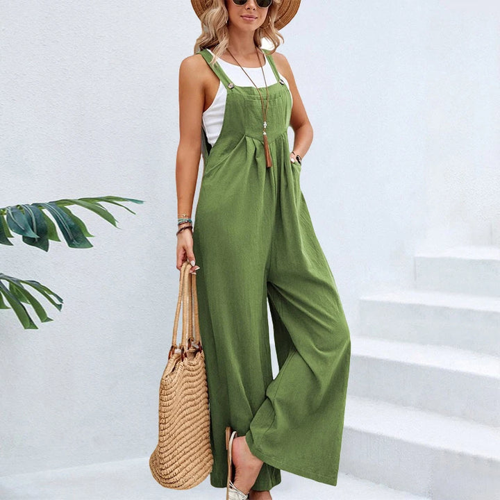Damen Lässiger Jumpsuit mit Weitem Bein | Verstellbare Träger