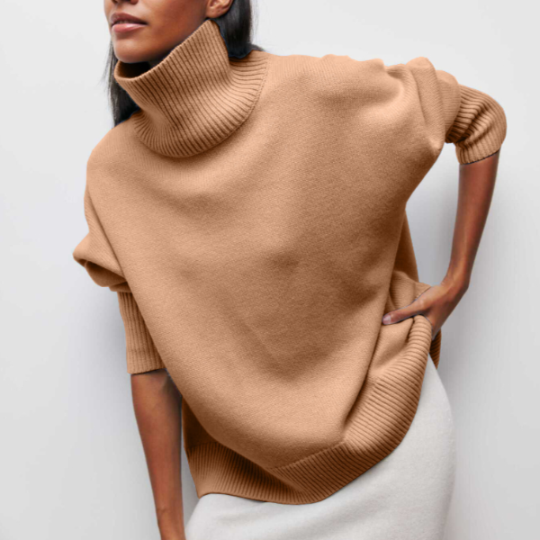 Damen Pullover | Lässig mit Rollkragen und weitem Schnitt