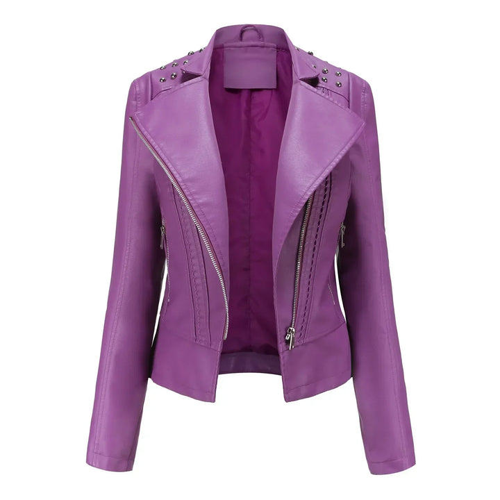Bikerjacke Damen mit Reißverschluss | schmal für verschiedene Outfits