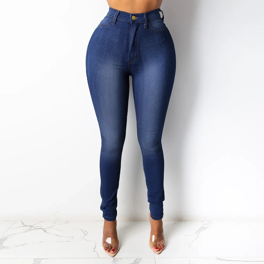 Jeggings Damen Slim Fit | Hoher Bund Schwarz