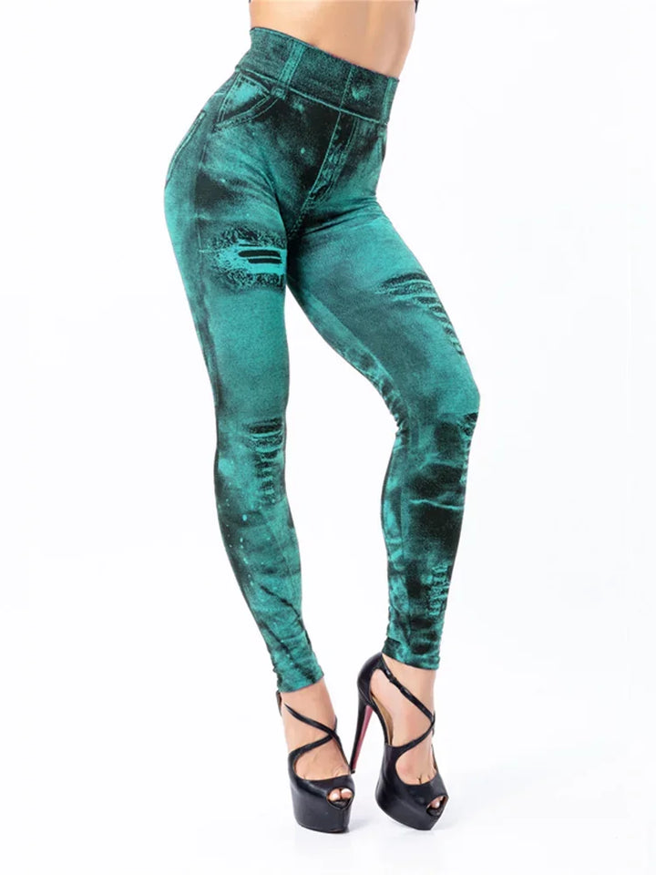 Jeggings Damen Slim Fit | Hoher Bund Muster