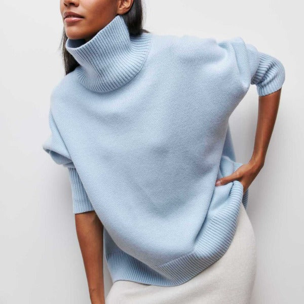 Damen Pullover | Lässig mit Rollkragen und weitem Schnitt