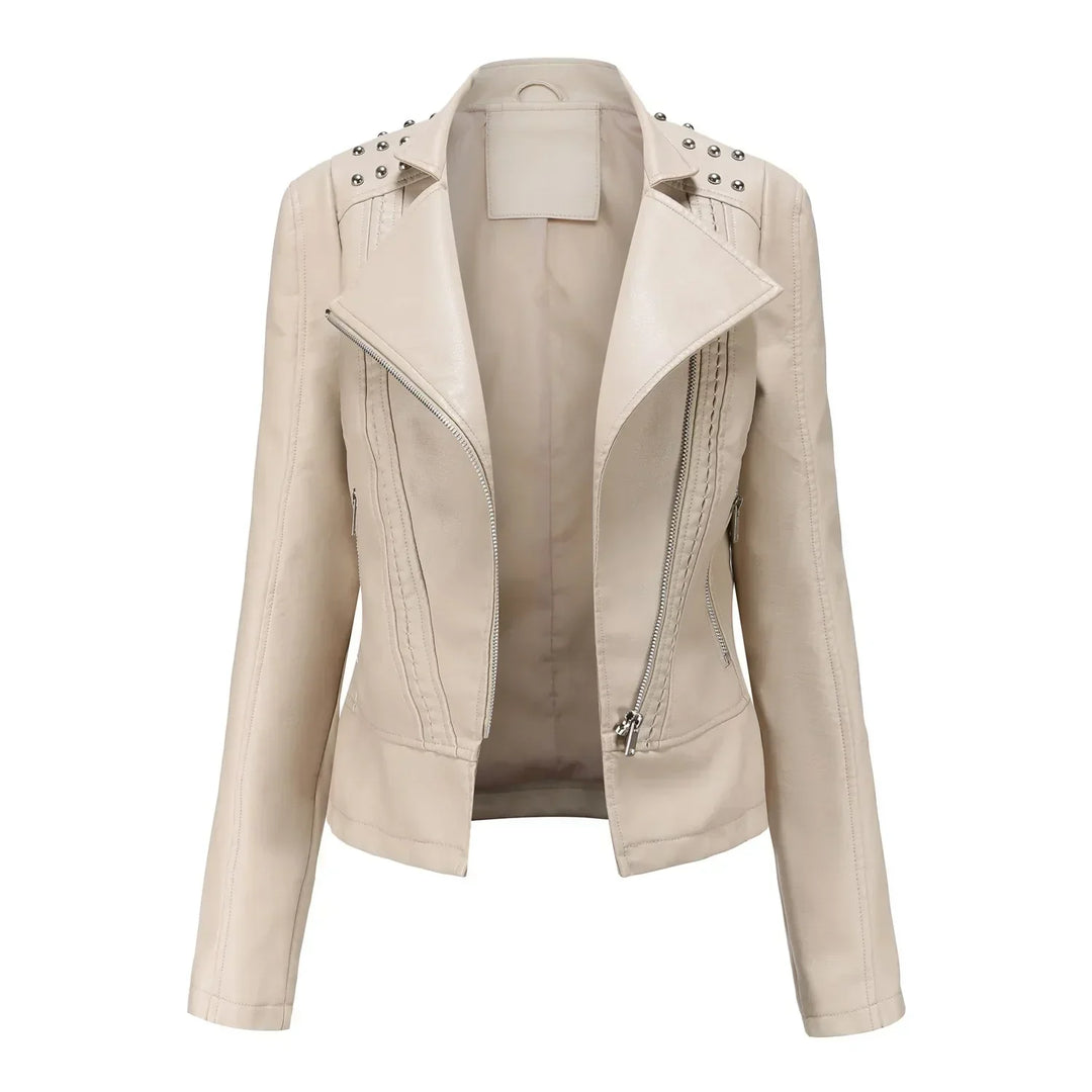 Bikerjacke Damen mit Reißverschluss | schmal für verschiedene Outfits