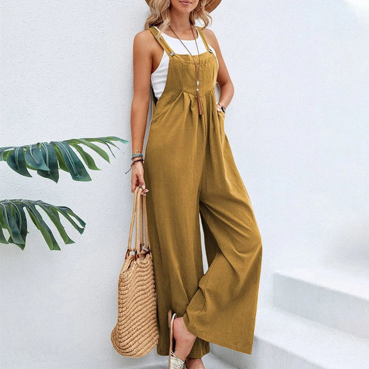 Damen Lässiger Jumpsuit mit Weitem Bein | Verstellbare Träger