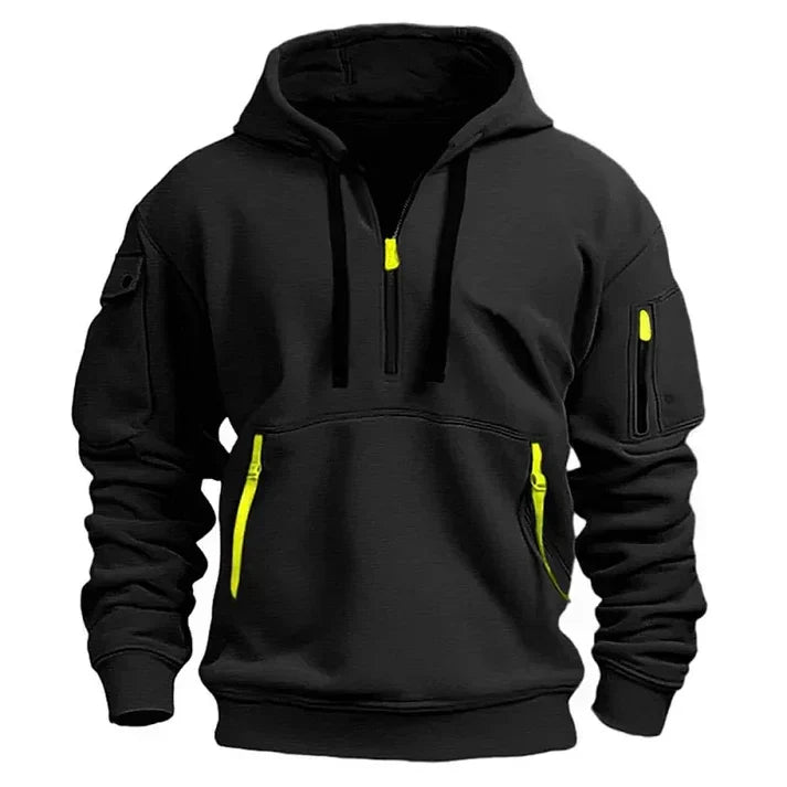 Pullover Herren Mit Kapuze | Halbreißverschluss Outdoor Stil