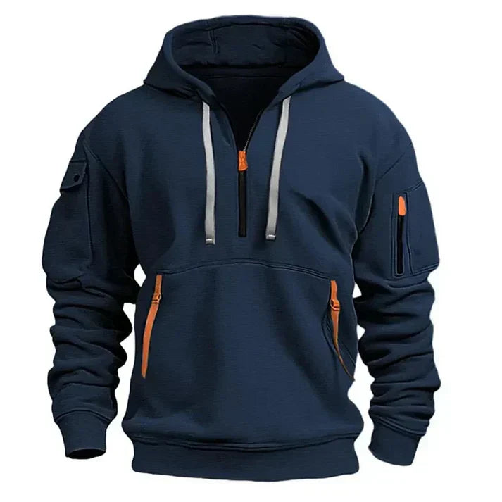 Pullover Herren Mit Kapuze | Halbreißverschluss Outdoor Stil