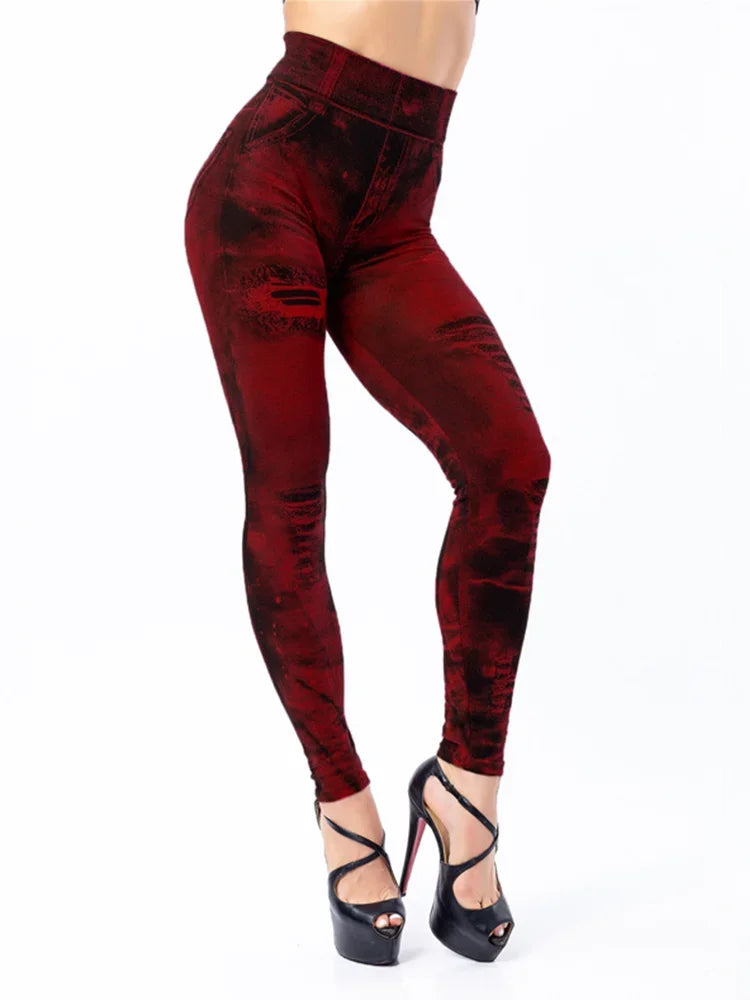 Jeggings Damen Slim Fit | Hoher Bund Muster
