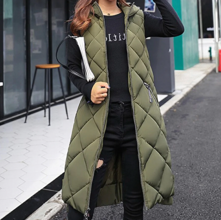 Weste Damen Lang Mit Kapuze | Gesteppt Für Herbst Und Winter