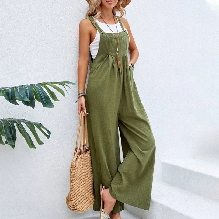 Damen Lässiger Jumpsuit mit Weitem Bein | Verstellbare Träger