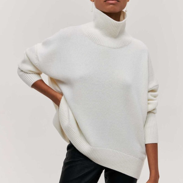 Damen Pullover | Lässig mit Rollkragen und weitem Schnitt