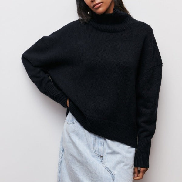 Damen Pullover | Lässig mit Rollkragen und weitem Schnitt