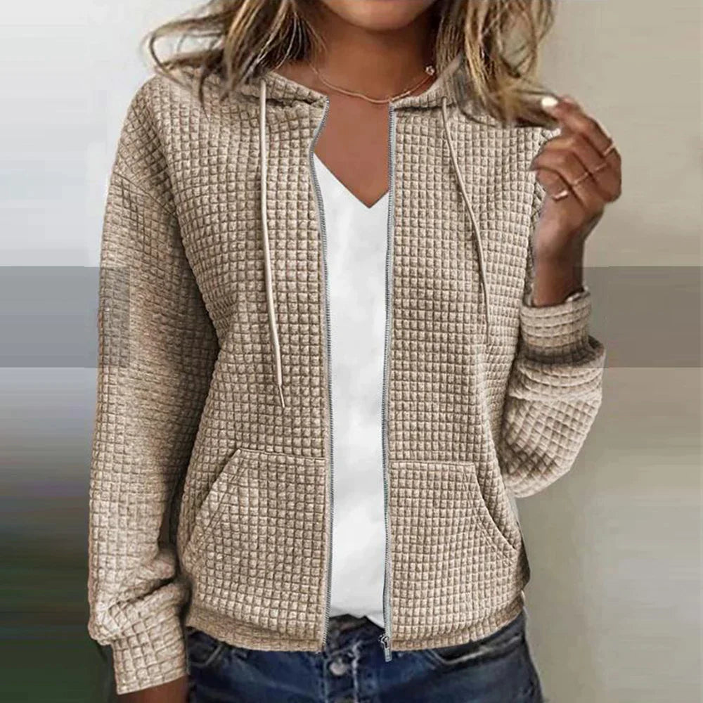 Damen Strickjacke Kariert Jacke | Elegant Leicht