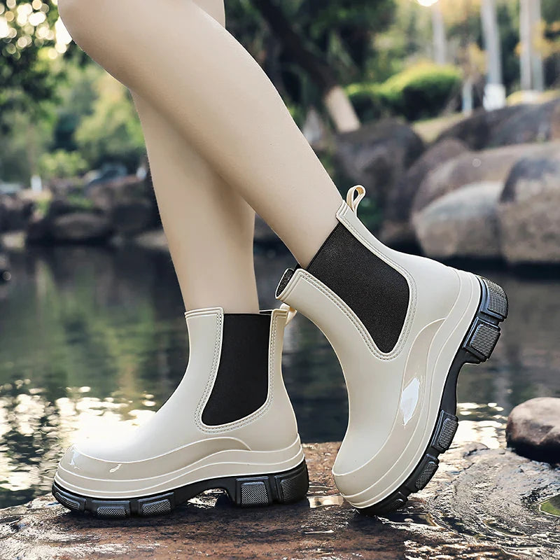 Gummistiefel Damen | Knöchelhöhe Mit Elastikseitenteilen