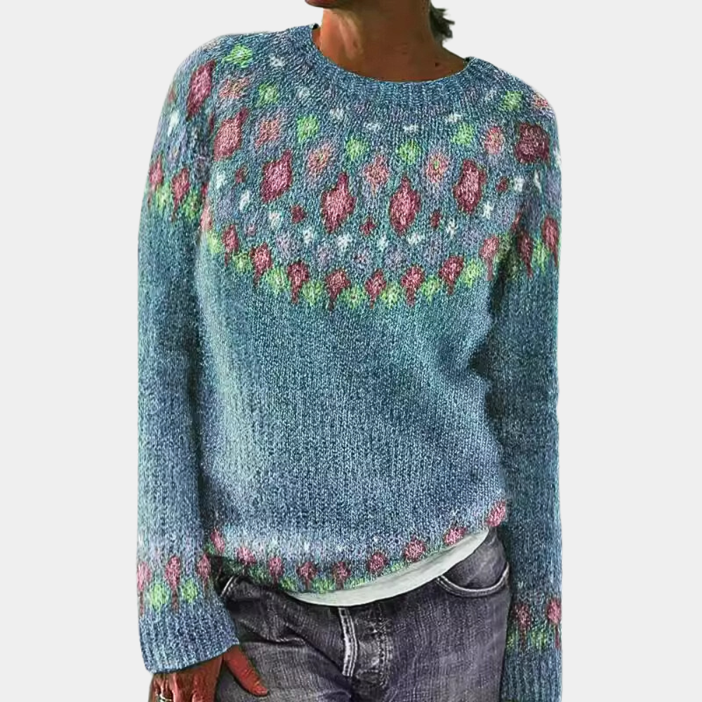 Norweger Grobstrickpullover Damen | Rollkragen Mit Muster