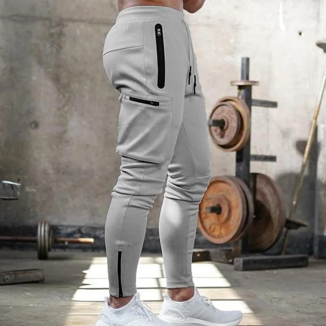 Herren Jogginghose Slim Fit | Mit Reißverschlusstaschen