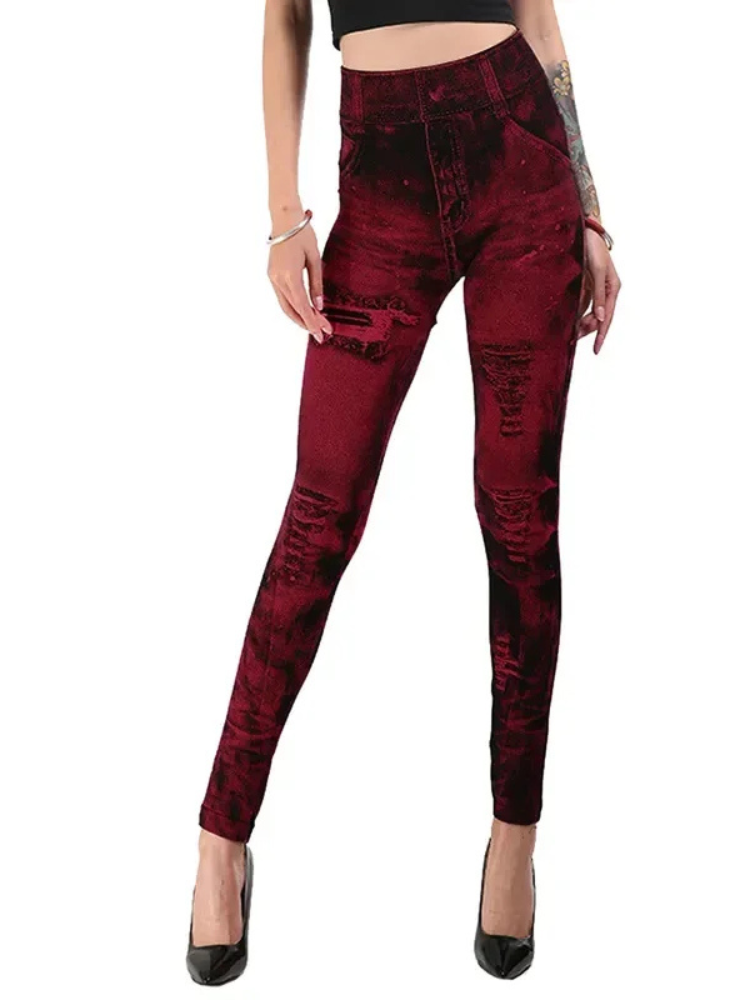 Jeggings Damen Slim Fit | Hoher Bund Muster