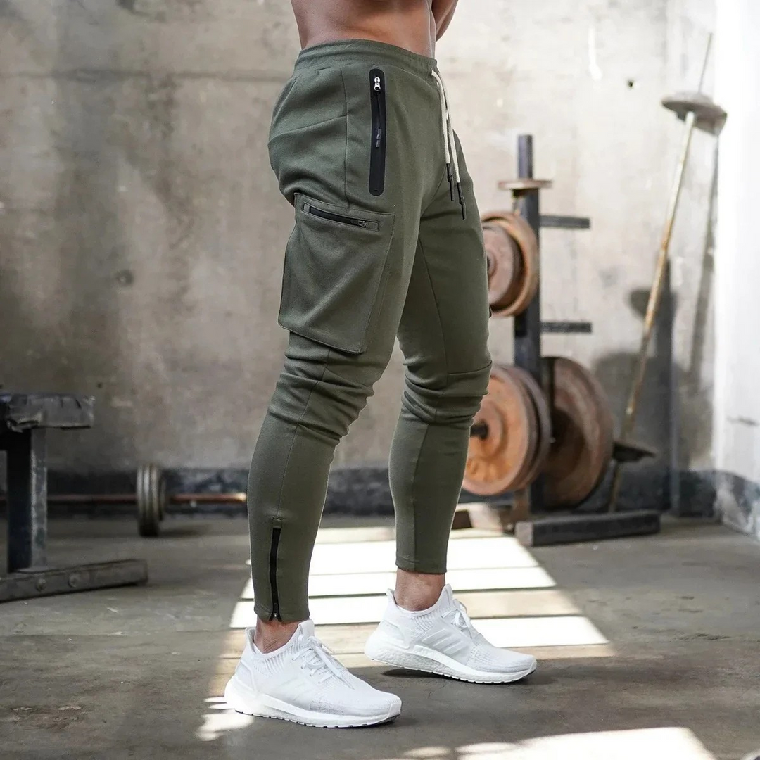 Herren Jogginghose Slim Fit | Mit Reißverschlusstaschen