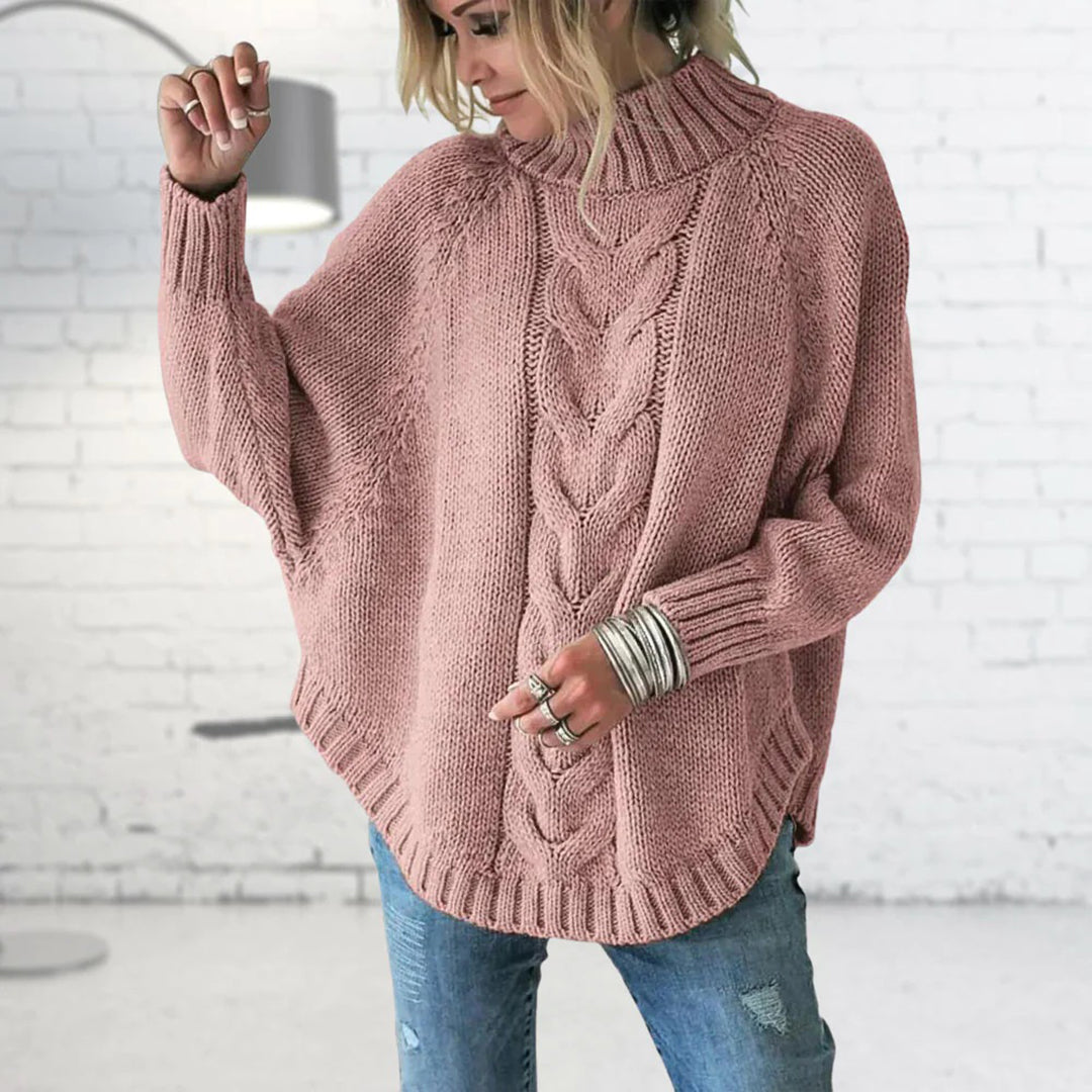 Pullover Damen Strick Rollkragen | Locker & Warm