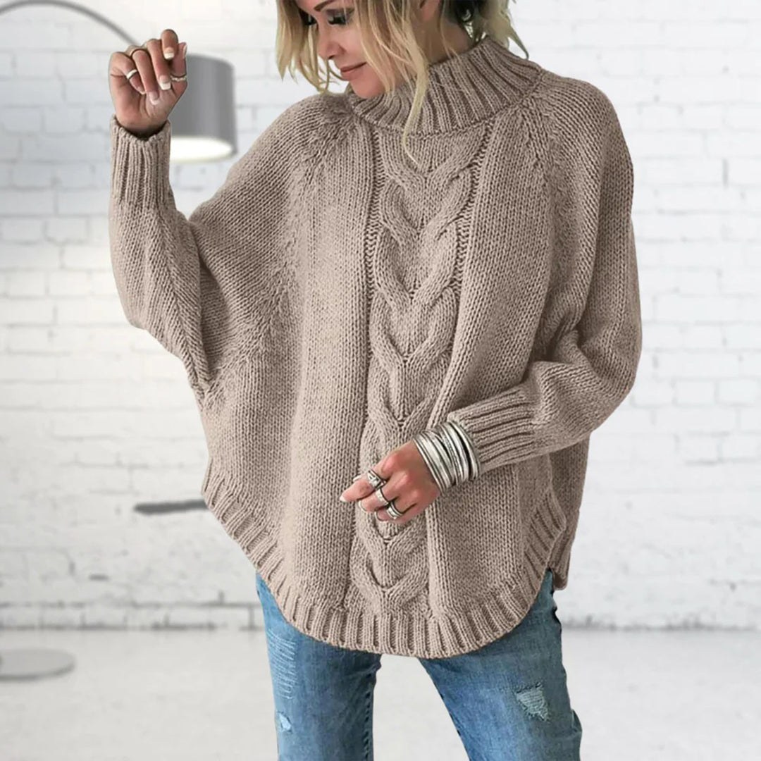 Pullover Damen Strick Rollkragen | Locker & Warm