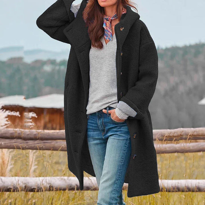 Winterjacke Damen Lang | Gefütterter Wintermantel Mit Knöpfen