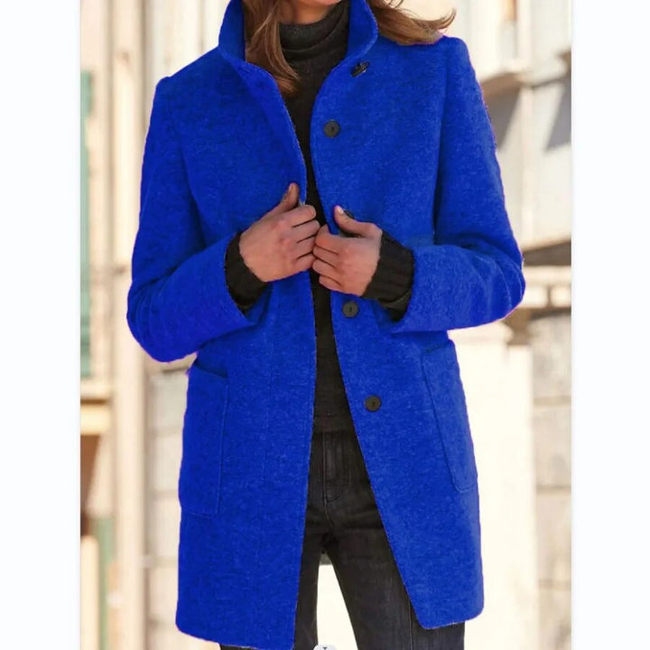 Winterjacke Damen Wintermantel | Lang Mit Knöpfen und Taschen