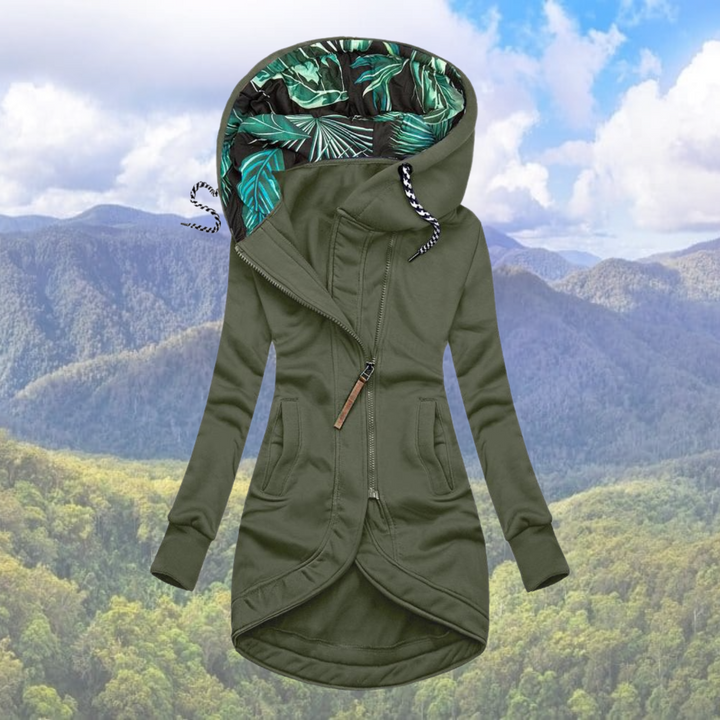 Winterjacke Damen Mit Kapuze | Asymmetrischer Reißverschluss Lang