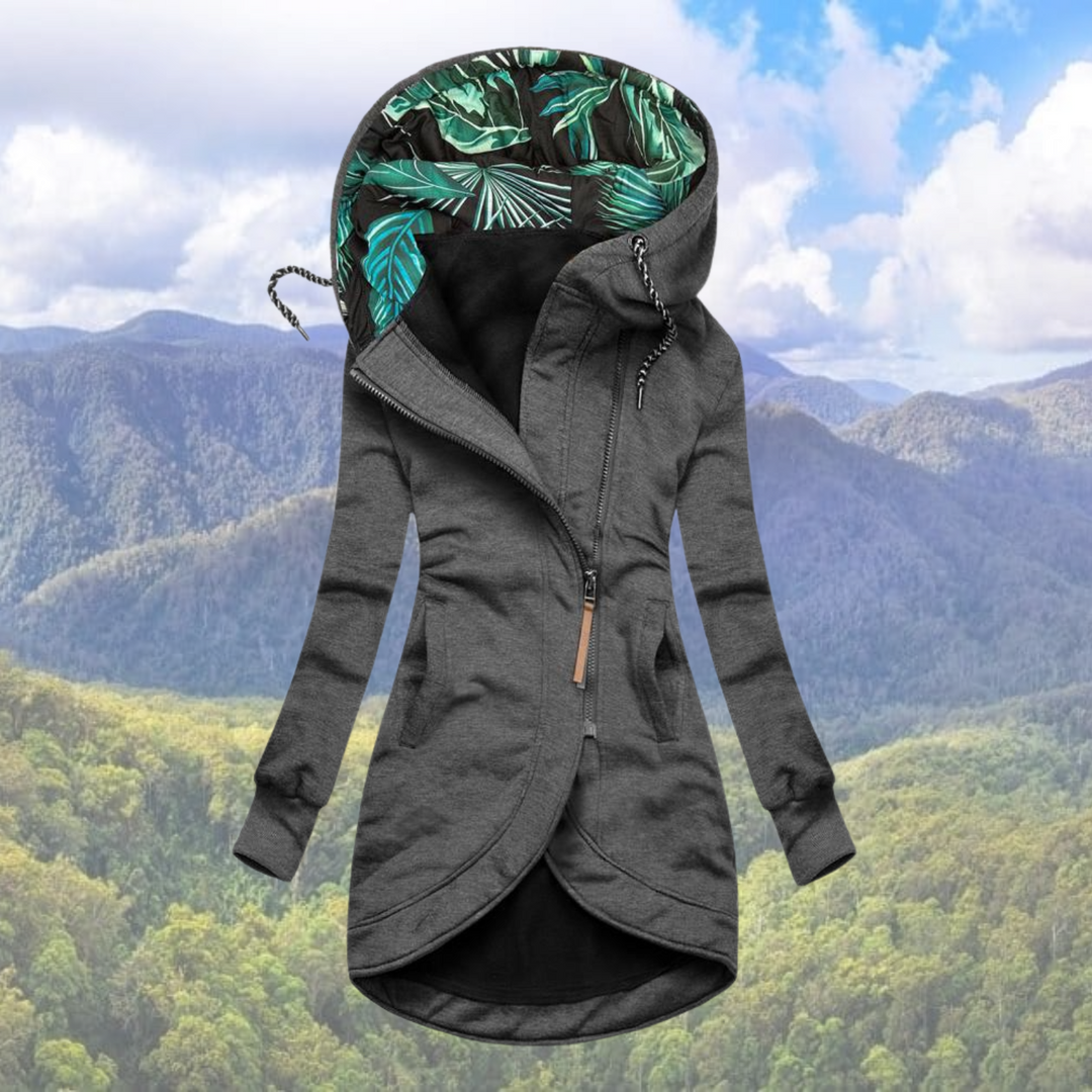 Winterjacke Damen Mit Kapuze | Asymmetrischer Reißverschluss Lang